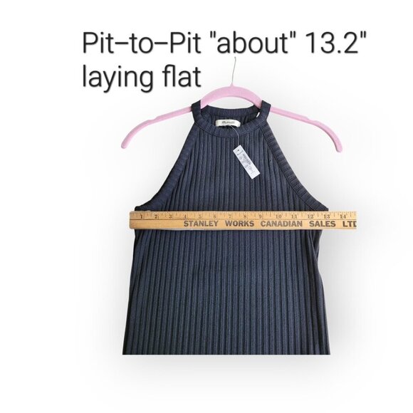 Madewell sleeveless black ribbed crewneck tank XS NWT - Picture 13 of 16